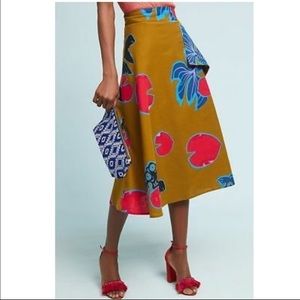 Anthropologie Midi Skirt with Koi Fish!